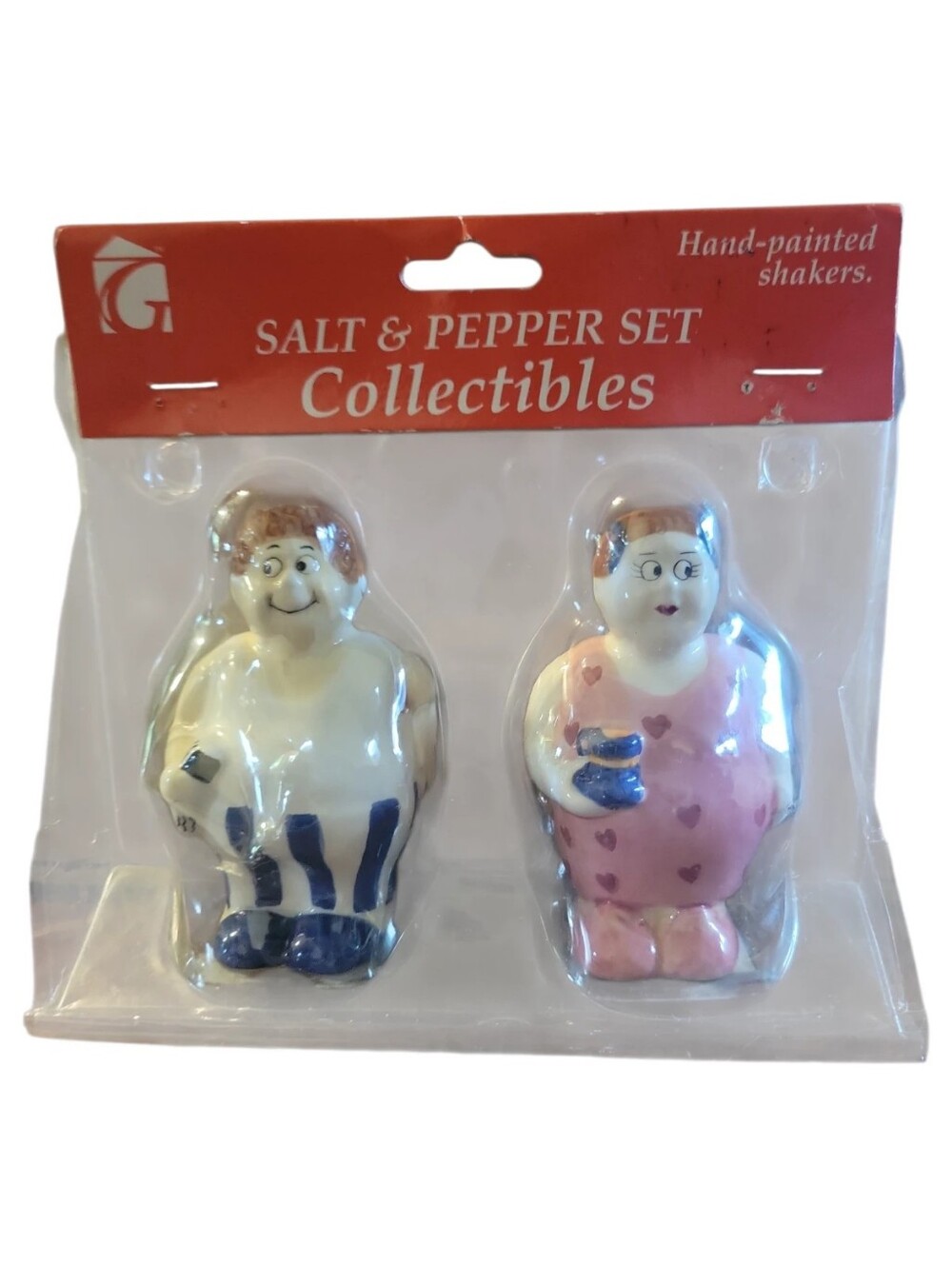 Vtg 90's Salt Pepper Shaker Morning Routine Pajama Chubby Couple Coffee Marriage